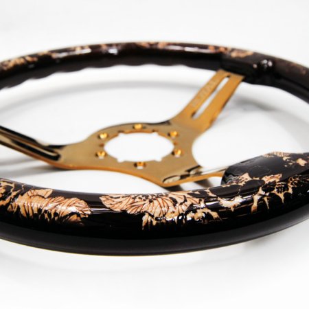 Floral Etch on Copper Spokes - 350mm - Image 6