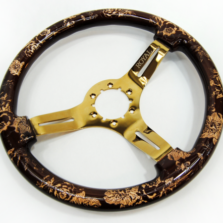 Floral Etch on Gold Spokes - 350mm - Image 4