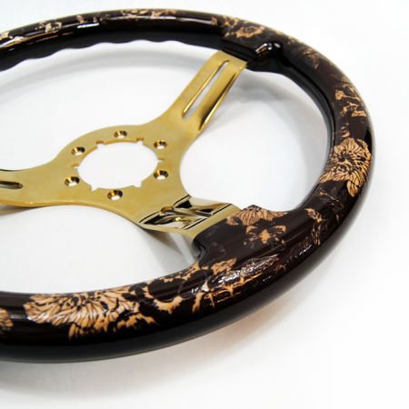 Floral Etch on Gold Spokes - 350mm - Image 6