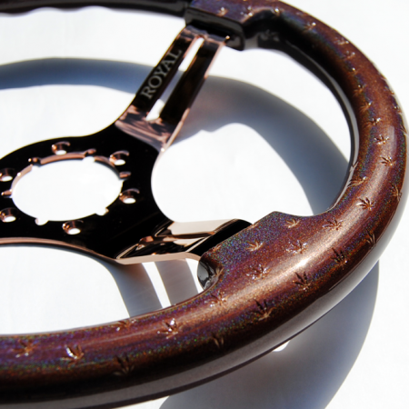 Ganja Etch w/ Oil Sparkle on Copper Spokes - 350mm