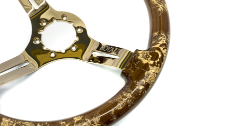 Floral Etch on Copper Spokes - 350mm - Image 4