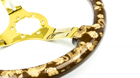 Dragon on Cloud Etch on Gold Spokes - 350mm