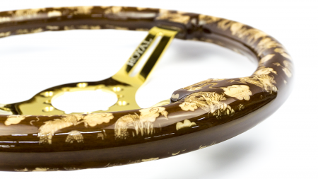 Dragon on Cloud Etch on Gold Spokes - 350mm - Image 3
