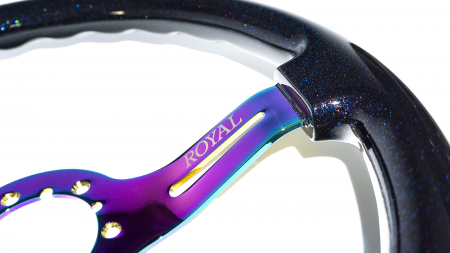 Teggi w/ Blue, Red, Rainbow Flake on Neochrome Spokes - 350mm - Image 3