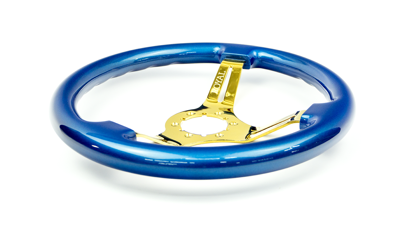 Blue Metallic on Gold Spokes - 350mm - Grip Royal