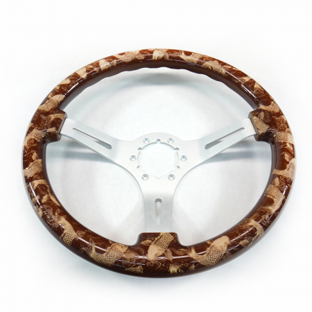 Carp Etch on Brushed Silver Spokes - 350mm - Image 9