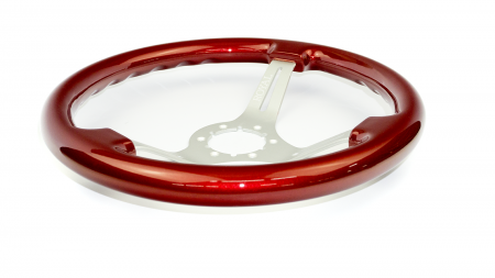 Candy Red on Brushed Silver Spokes - 350mm - Image 2
