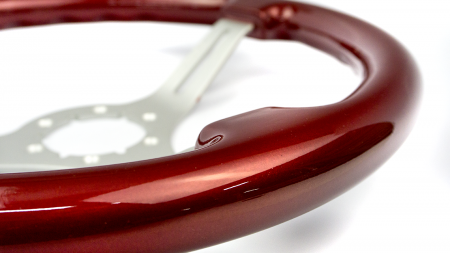 Candy Red on Brushed Silver Spokes - 350mm - Image 4