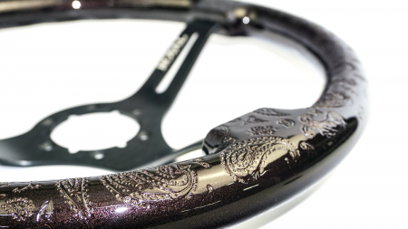 Cola Over Paisley Etch on Black Spokes - 350mm