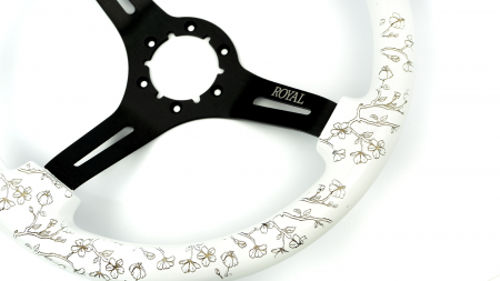 Halo w/ Cherry Branches Etch on Black Spokes