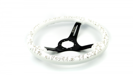 Halo w/ Cherry Branches Etch on Black Spokes - Image 2