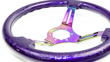 Plumcrazy Over Paisley Etch on Neochrome Spokes - 350mm - Image 5