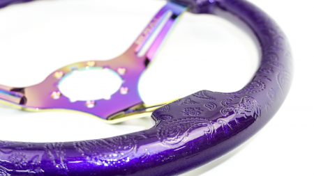 Plumcrazy Over Paisley Etch on Neochrome Spokes - 350mm - Image 4
