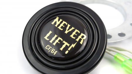 Horn Button - CF64 Never Lift! - Gold