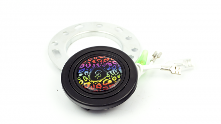 Horn Button - Leopard & Crest - Rainbow - Image 2