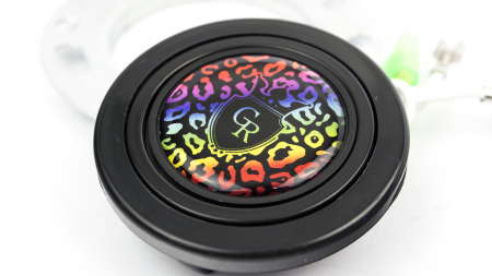 Horn Button - Leopard & Crest - Rainbow - Image 3
