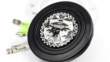 Horn Button - UFO Abduction - Silver