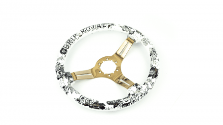 Halo w/ Floral & Text Etch & Black Patina Inlay on Copper Spokes - 350mm - Image 2