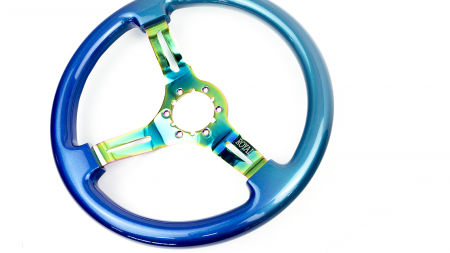 Tahitian Green Fade to Blue Metallic on Neochrome Spokes - 350mm - Image 2
