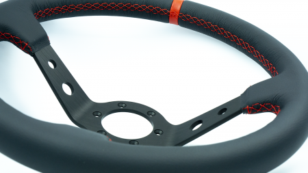 Club - 350mm - Leather w/ Red Stitch & Stripe - Image 5