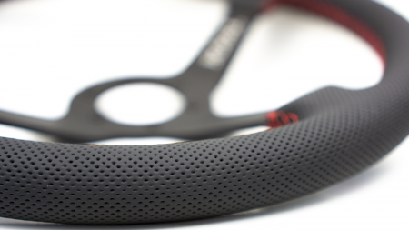 Brute - 350mm - Perforated Leather - Red Stitch - Image 2