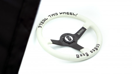 Steal This Wheel! - Brute - 350mm - White Leather