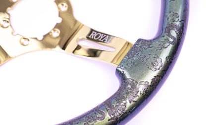 Aloe over Dragon Etch on Gold Spokes - 350mm - Image 12