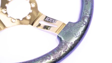 Aloe over Dragon Etch on Gold Spokes - 350mm