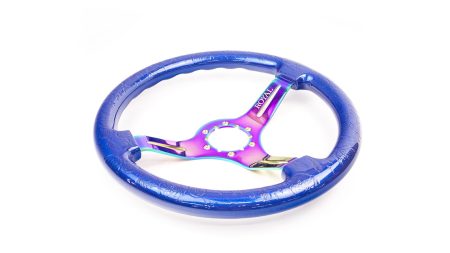 Blue Metallic over Floral Etch on Neochrome Spokes - 350mm - Image 3