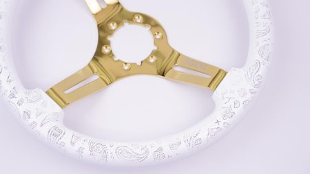 Halo over Paisley Etch on Gold Spokes - 350mm - Image 2