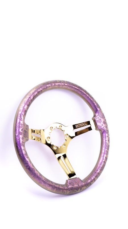 Rosé over Paisley Etch on Gold Spokes - 350mm - Image 3