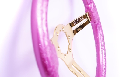 Sassy Pink over Paisley Etch on Gold Spokes - 350mm - Image 3