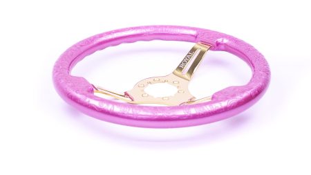 Sassy Pink over Paisley Etch on Gold Spokes - 350mm - Image 8