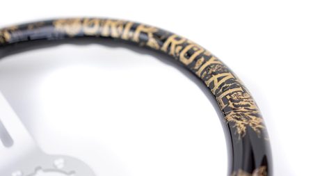 Teggi w/ Floral & Text Etch & Gold Inlay on Silver Spokes - 350mm - Image 9