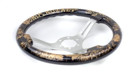 Teggi w/ Floral & Text Etch & Gold Inlay on Silver Spokes - 350mm - Image 5
