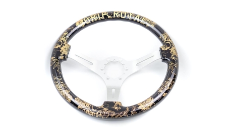 Teggi w/ Floral & Text Etch & Gold Inlay on Silver Spokes - 350mm - Image 3